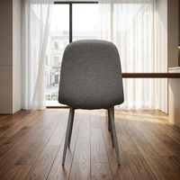 Chaise de salle à manger moderne sans accoudoirs, dossier haut, rembourrée en tissu, très vendue en Europe et en Amérique, pour cuisine, salle à manger, espace de vie