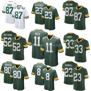 Maillot de football américain Green Bay Packers de qualité supérieure, vert, LOVE 9 Christian Watson 87 Romeo Doubs 11 Jayden Reed - Product Image 1