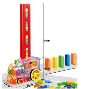 Kinder Lernspiel zeug Domino Zug block Spielzeug Elektrozug 80 Stück Domino Block - Product Image 4