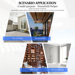 Gagang Pintu Geser Modern Putih, Gagang Pintu Jendela Aluminium Solid Dua Sisi untuk Apartemen - Product Image 5