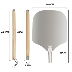 Gạch Lò Nướng Bánh Pizza Dài Rake Có Thể Tháo Rời <span class=keywords><strong>Scraper</strong></span> Ash Gỗ Công Cụ Làm Sạch Pizza Công Cụ Bằng Gỗ Nhôm Tách Rời Pizza Peel - Product Image 4