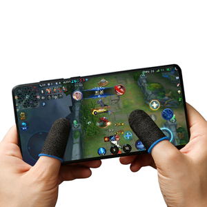 Touch Screen Thumb <strong>Silver</strong> Fiber Finger <strong>Glove</strong> Playing Phone Game Anti Slip <strong>Gloves</strong> for Gaming with Digeine for Game - Product Image 2