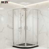 Porte de douche coulissante carrée en aluminium avec verre trempé certifiée CE pour maison, hôtel, appartement, petite salle de bain