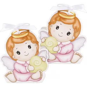 Dossiers pliables <span class=keywords><strong>pour</strong></span> cadeaux de fête, baptême, première communion, bonbons recyclables <span class=keywords><strong>pour</strong></span> décorations de baby shower - Product Image 1