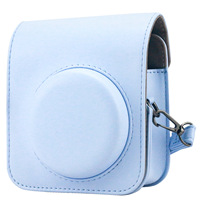 Étui pour appareil photo Fuji Instax Mini 12 en cuir PU avec poche et bandoulière réglable