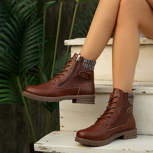 Nouvelles Bottes Femme Grande Taille Automne-Hiver 2026 – Style Européen et Américain, Confortables, à Talon Épais, Bottines Cheville - Product Image 3