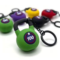 Porte-clés en PVC souple en gros, design Kettlebell, cadeau motivant pour les haltérophiles et les amateurs de fitness, porte-clés personnalisé