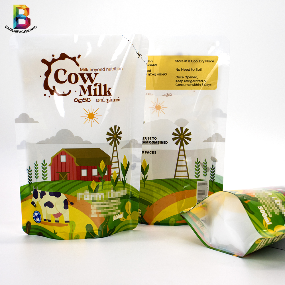 Custom500ml Printing Aluminum Foil Stand up Pouch with for Milk Beverage Packing Retort Pouches Bags