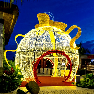 3D Sphere Metal Frame LED Christmas <b>Ball</b> Arch for Outdoor Landscape - Product Image 1