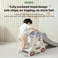 Fourniture en gros : Toboggan d'escalade en plastique pour enfants avec jeu de lancer d'anneaux, équipement de jeu compact, logo personnalisé pour importateurs, grossistes et détaillants