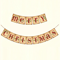 Bannières de Noël vintage portables personnalisées pour décorations de fêtes - Réutilisables et légères