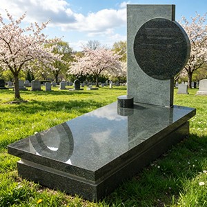 <span class=keywords><strong>Pierre</strong></span> <span class=keywords><strong>tombale</strong></span> en marbre vert poli avec sculpture abstraite, <span class=keywords><strong>pierre</strong></span> naturelle pour cimetière, <span class=keywords><strong>pierre</strong></span> commémorative pour usage funéraire - Product Image 2