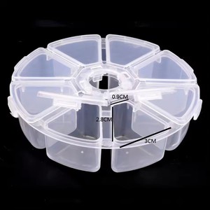 Caja Organizadora Transparente Redonda de 8 Compartimentos para Decoración de Uñas, Joyería y Piedras de Imitación - Product Image 5