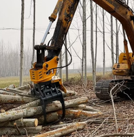Attache forestière pour excavatrice, scie à grappin avec cylindre de serrage pour la coupe du bois, grappin pour arbres