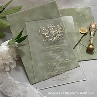 Enveloppes en velours acrylique sur mesure pour commandes transfrontalières, style français, pour cartes de vœux de mariage, de fêtes et d'affaires, avec estampage à chaud