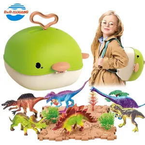 Dadi Fabriek Oem & Odm Nieuwste Ontwerp 2 In 1 Leuke Walvis Rugzak Kleine Dinosaurus Speelgoed Figuur Set Dier Dinosaurus speelgoed Voor Kinderen