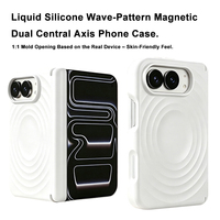 Étui magnétique en silicone liquide OEM respectueux de la peau avec double axe central antichoc et coque pliable pour iPhone Duo