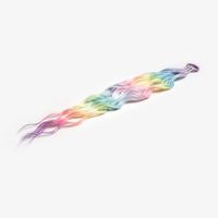 Extension de cheveux scintillante Princesse Sirène pour enfants, en fibre haute température, perruque longue tressée avec accessoires de queue de cheval