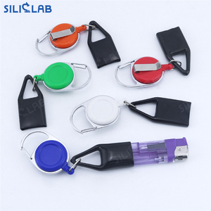 Accesorios para fumar, soporte para encendedor, Clip de manga, funda protectora para encendedor de silicona, llavero portátil, cordón retráctil - Product Image 5