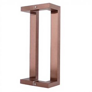Poignée de porte carrée moderne en acier inoxydable 304 à double face en verre Condibe pour centre commercial - Product Image 4