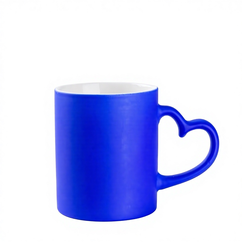 Bleu avec poignée en forme de cœur