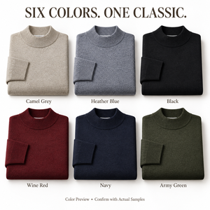 Pullover da <span class=keywords><strong>Uomo</strong></span> Invernale a Mezzo Collo in Misto Cashmere e Lana a Tinta Unita - Product Image 6