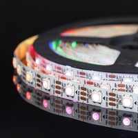 Tira de LED RGB WS2812B 5050 con IC Integrado, Soporte de Cobre, Programable, Autoadhesiva, 5V, IP65