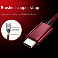 Nouveau câble de données tressé double Type-C PD à charge rapide, couleur bordeaux, pour Apple 15-18 toutes séries