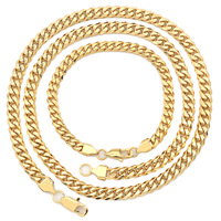 Chaîne cubaine fine en acier inoxydable plaqué or 18 carats, 6 mm, avec fermoir mousqueton et zircon, idéale pour mariage - Vente en gros