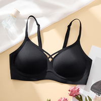 Soutiens-gorge sans fil pour femmes, sans armatures, soutien-gorge en maille croisée, soutien-gorge sans couture, push-up, couverture complète, bralettes de tous les jours