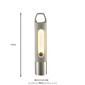 2024 Multi Functional Led Flashlight White Laser Outdoor Camping Lantern Cycling Torch Light Rechargeable LED Flashlight