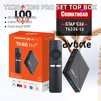 TX20/TX60 PRO Allwinner H313 Set Top Box, Resolución 4K, WiFi de Doble Banda, BT5.2, Almacenamiento de 8GB, Procesador de Cuatro Núcleos, Control por Voz, 1 Año de Garantía