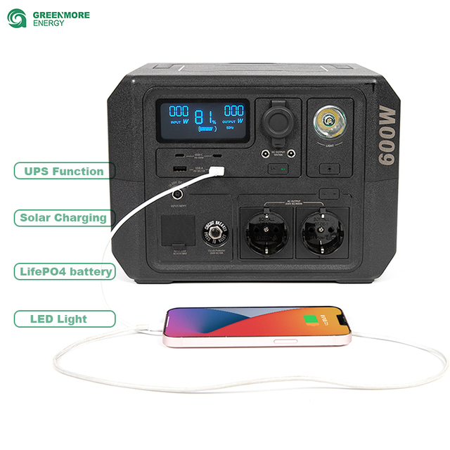 Wholesale 600w Solar Charging Power Station Rechargeable Lifepo4 Batteries Solar Power Generator Portable Power Station
