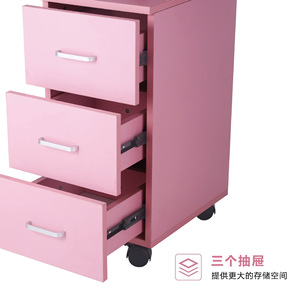 Mesa Profesional para Arte de Uñas con Aspiradora Integrada, Móvil, Color Rosa, con Ruedas y Cajones de Almacenamiento para Manicura - Product Image 4