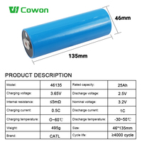 Batterie cylindrique au lithium C40 LFP C33 46135 3.2v 25Ah LifePO4 33140 33135 15Ah Cellule au phosphate de fer et de lithium pour véhicule électrique