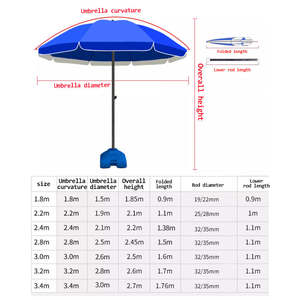 Parasol de plage personnalisé en gros avec logo, imperméable, pour extérieur, protection UV, parasol de plage pour le sable - Product Image 3