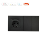 Prise murale intelligente Tuya Zigbee 3.0 EU Schuko avec USB Type-C et interrupteur intelligent, prise intelligente 16A compatible avec Alexa Google
