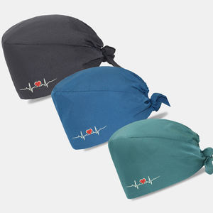 Gorro de Trabajo Personalizado con Bordado de ECG para Mujeres y Hombres, 95% Poliéster, 5% Elastano, Gorro de Enfermería para <span class=keywords><strong>Cabello</strong></span> Largo, Gorros de Médico - Product Image 2