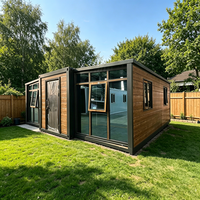 Maisonnette de jardin pliable pour l'extérieur, conteneur préfabriqué amovible de 20 pieds ou 40 pieds, maison mobile empilable à faible coût, cabane résidentielle mobile