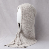 Nouveau chapeau de cagoule pour femmes de couleur unie à la mode mignon tricoté hiver pull cou couverture une pièce Polyester cagoule masque facial