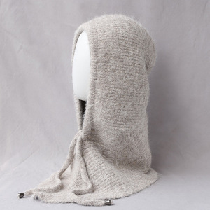 Nouveau chapeau de <span class=keywords><strong>cagoule</strong></span> pour femmes de couleur unie à la mode mignon tricoté hiver pull cou couverture une pièce Polyester <span class=keywords><strong>cagoule</strong></span> masque facial - Product Image 5