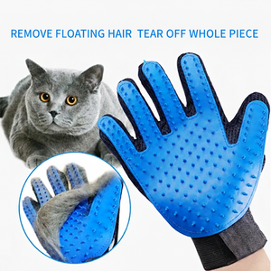 Gant de toilettage pour animaux de compagnie Petop pour chiens et chats, design bionique, texture langue de chat, éliminateur de poils pour la mue et le bain, bleu, OEM ODM - Product Image 2
