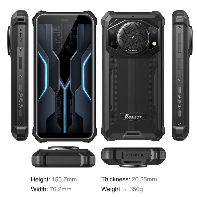Fossibot F101P Rugged Phone 5.45'' HD+ 10600mAh Battery 4GB+64GB 18W Fast Charging Loud Speaker IP68 IP69K Waterproof Smartphone