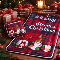 Selimut Flanel Natal Custom Print dengan Kantong Zipper Portabel untuk Perjalanan, Berkemah, dan Hadiah
