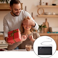 Dompet Pria dengan Rantai Anti Maling - Dompet Lipat Tiga Kanvas Tahan Lama untuk Pria, Tempat Kartu Olahraga dengan Kantong Koin Ber-resleting