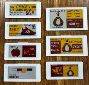 Étiquette de prix numérique de 2,9 pouces pour magasin d'alcool, écran E-Ink NFC passif, étiquette électronique d'étagère ESL, alimentation/communication sans fil - Product Image 1