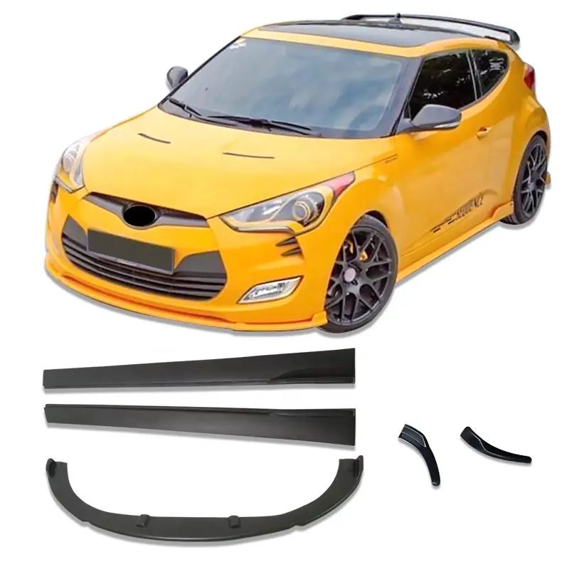 ABS Material Car Tuning Parts Body Kits For Hyundai Veloster 2011 2012 Rear Diffuser Lip Side Skirts One Piece Front Bumper Lip