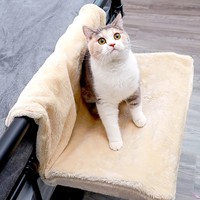 Auf Lager: Abnehmbares, waschbares, faltbares Katzenbett mit Metallrahmen, L-förmig, gefüttert, weichem Polyester, warm, für alle Jahreszeiten, atmungsaktiv, Haustierkäfig