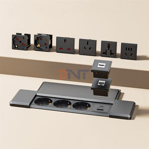 Prise de table approuvée CE 3 prises CA Port USB Conception de glissière latérale intégrée Prises de courant cachées pour table de réunion Bureau UE - Product Image 1