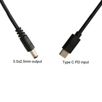 Kabel Pengisian Cepat USB-C PD 3A 12V USB 3.1 Tipe C DC 5525 5521 untuk Komputer (1m) Grosir Pabrik